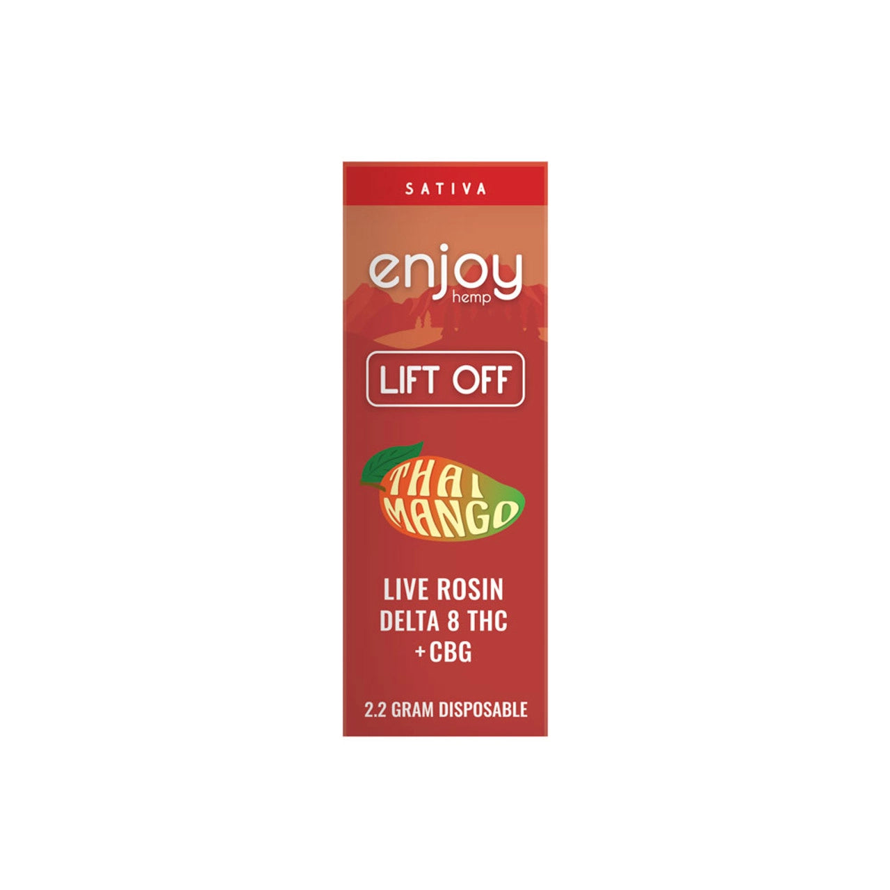 Enjoy Hemp Live Rosin Delta 8 THC + CBG 2.2G Disposable for Lift Off - Thai Mango Sativa MAX Best Price