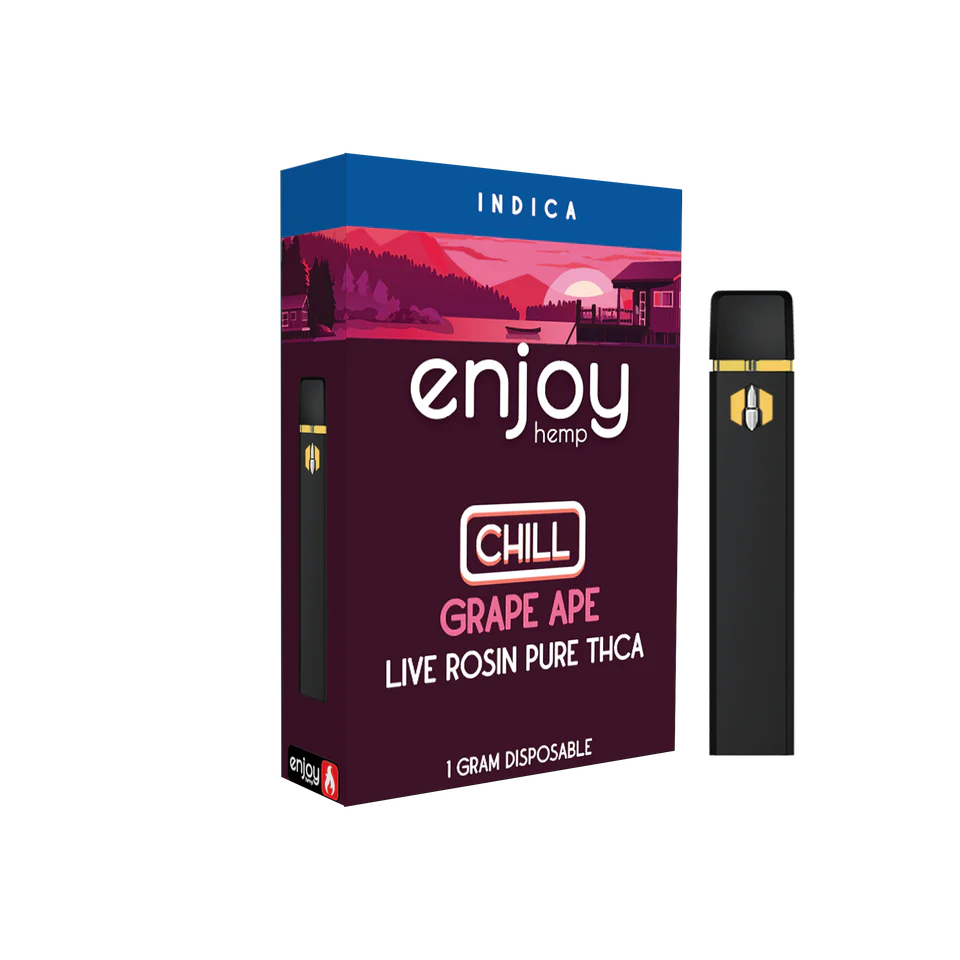 Enjoy Hemp Live Rosin Pure THCA 1ml Disposable for Chill - Grape Ape (Indica) Best Price