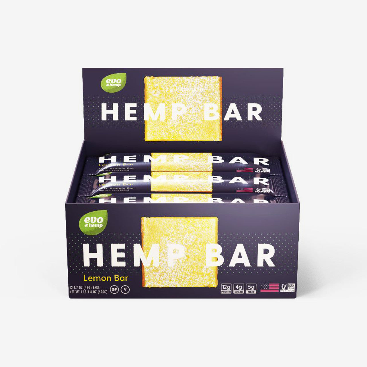 Evo Hemp Lemon Hemp Bars - 4 Boxes Best Price