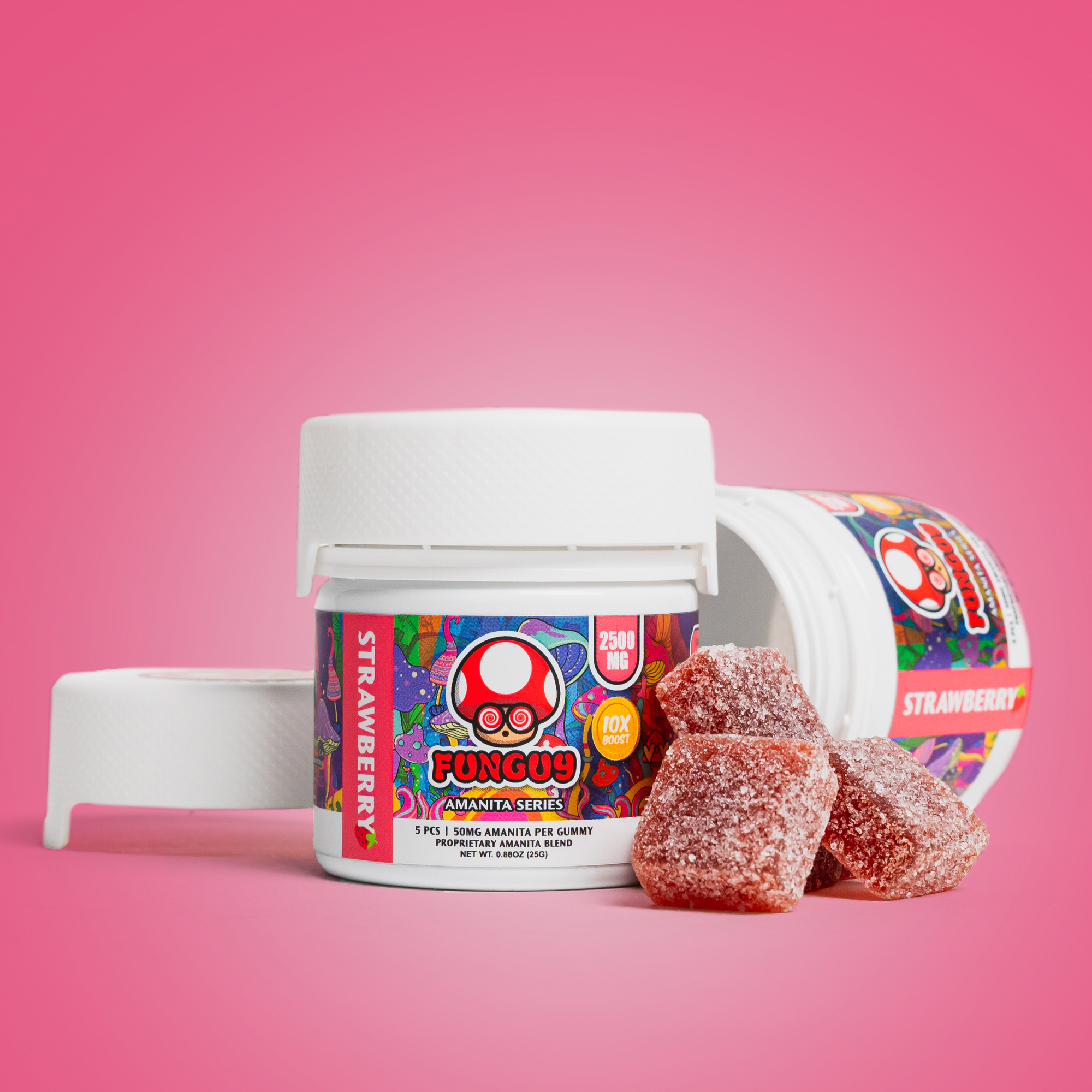 Eighty Six Fun Guy – Strawberry 2500MG Amanita Mushroom Gummies (10x Potency) Best Price