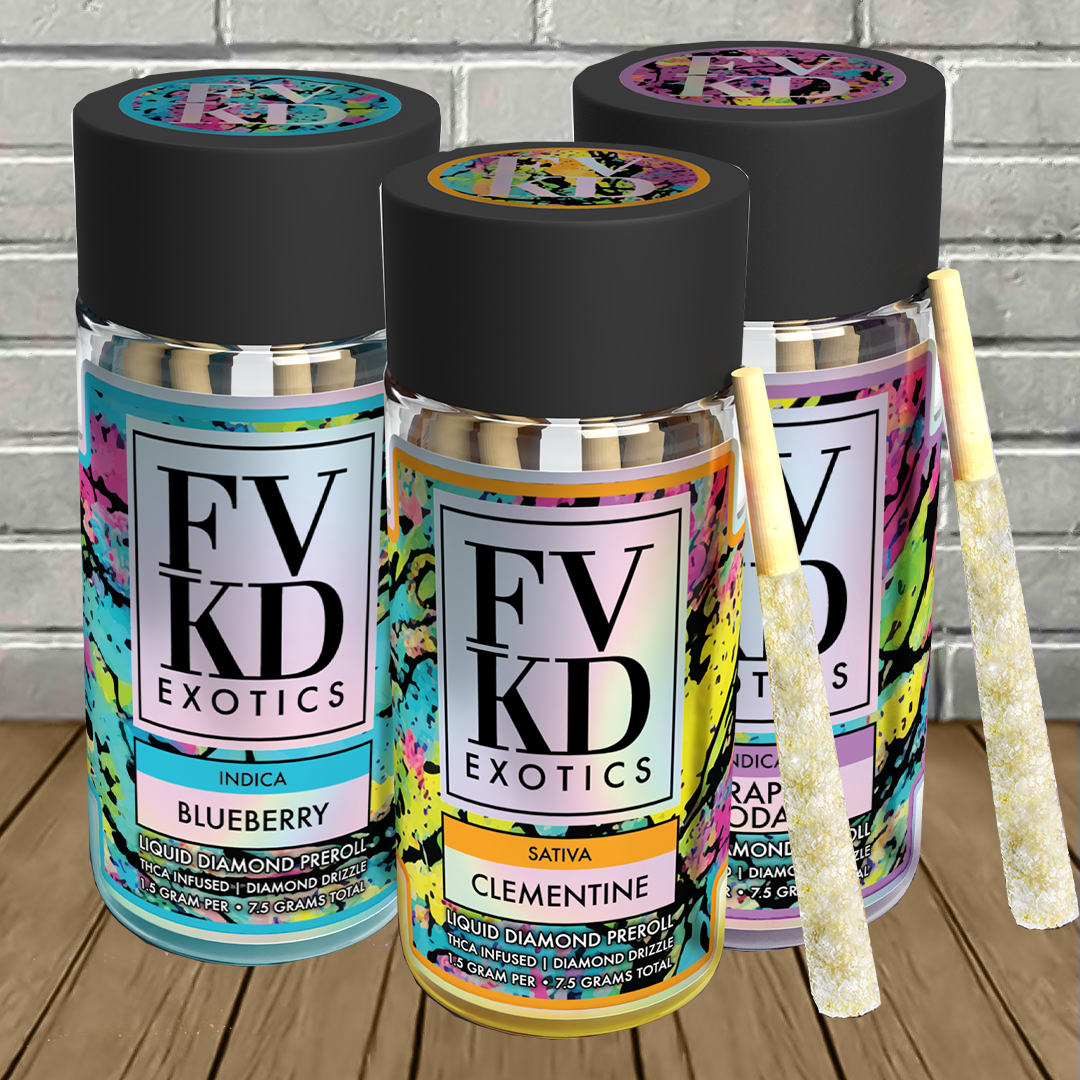 FVKD Exotics THCa Liquid Diamond Pre-Rolls 5ct Best Price