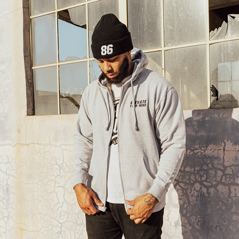 Eighty Six 86 Zip-Up Hoodie (Gray) Best Price