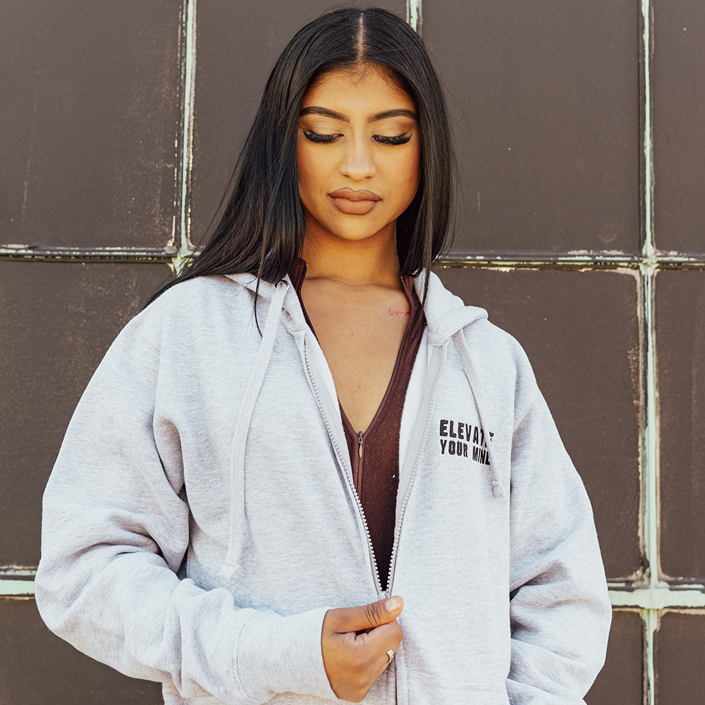 Eighty Six 86 Zip-Up Hoodie (Gray) Best Price