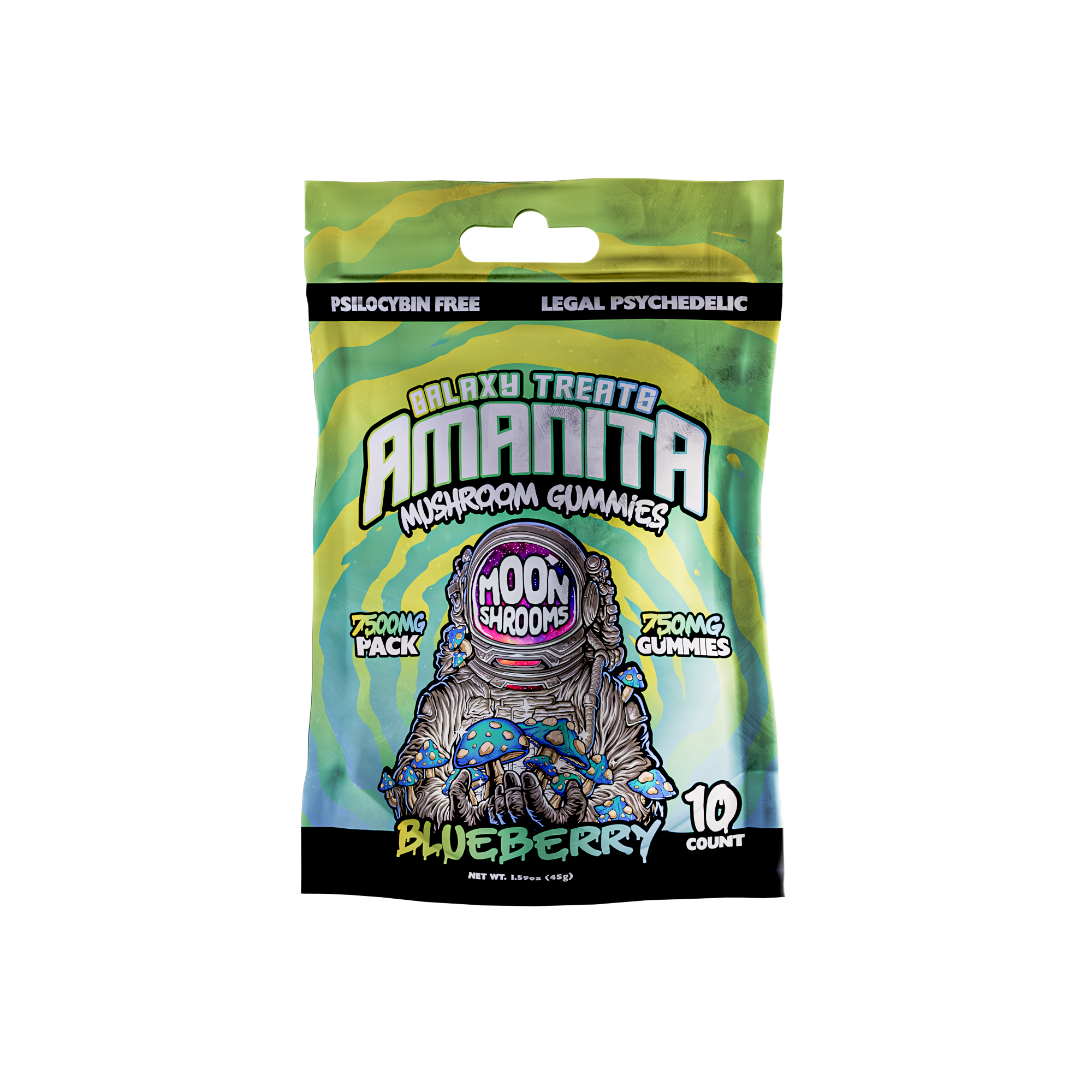 Blueberry Moon Shrooms 7500mg Amanita Mushroom Gummies (10ct) Best Price
