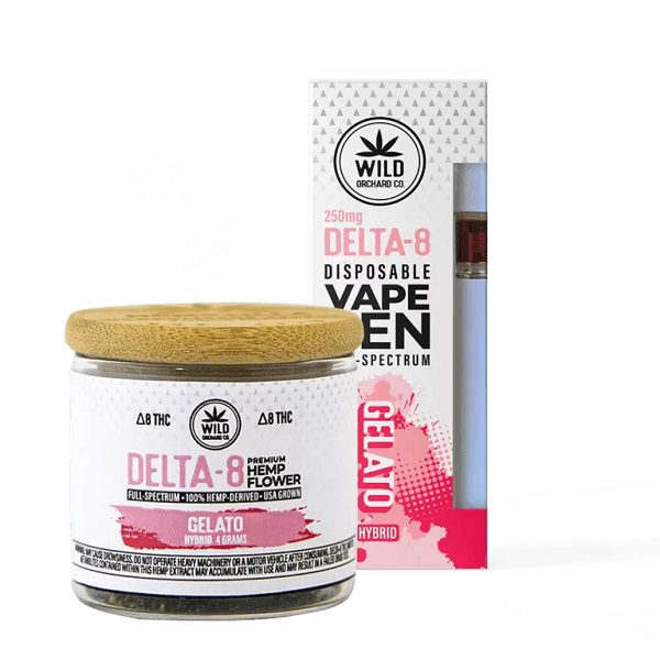 Wild Orchard Bundle | Delta 8 Hemp Flower 4g Jar and Vape Pen 250mg Best Price
