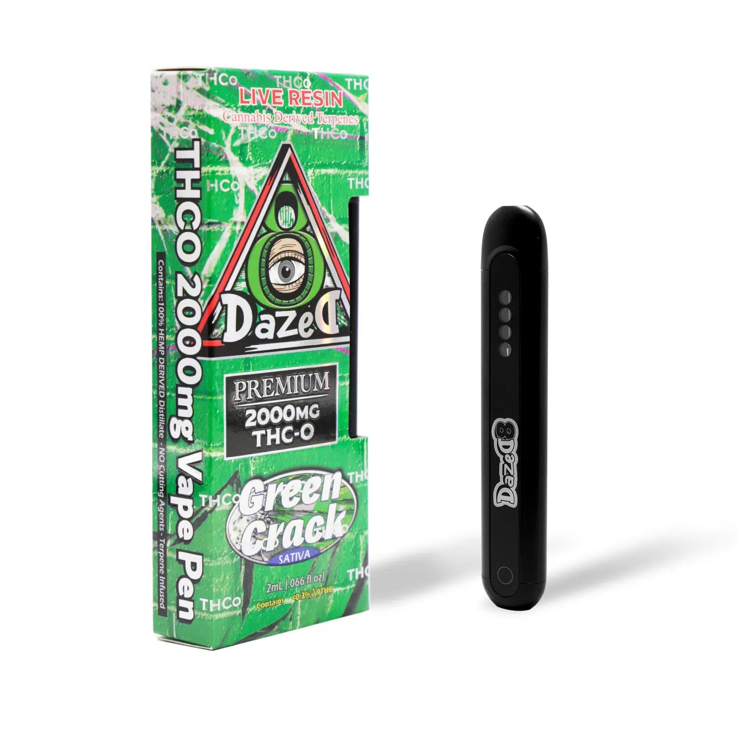 DazeD8 Green Crack Live Resin THC-O Disposable (2g) Best Price
