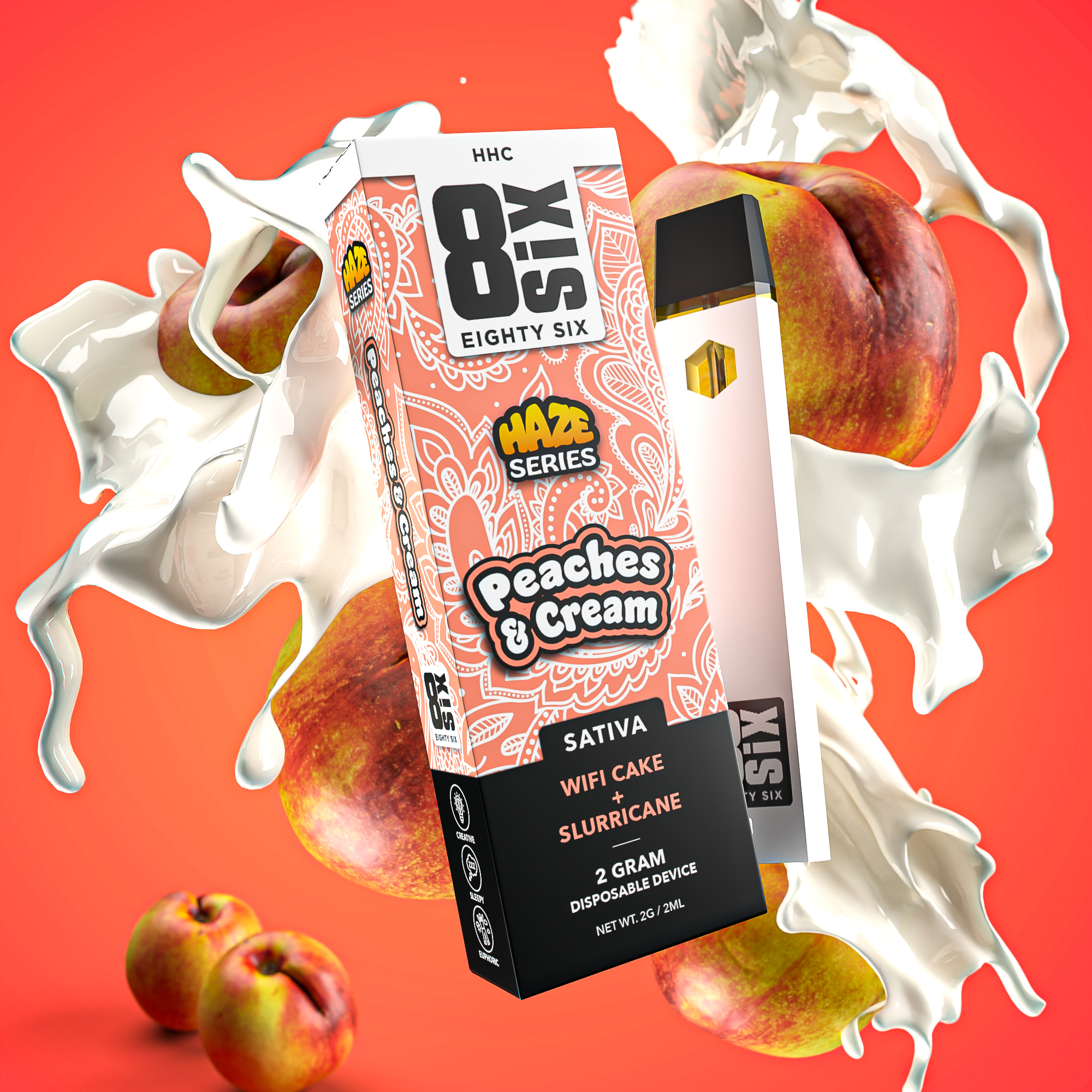 Eighty Six Peaches & Cream HHC 2G Disposable (WiFi Cake) Best Price