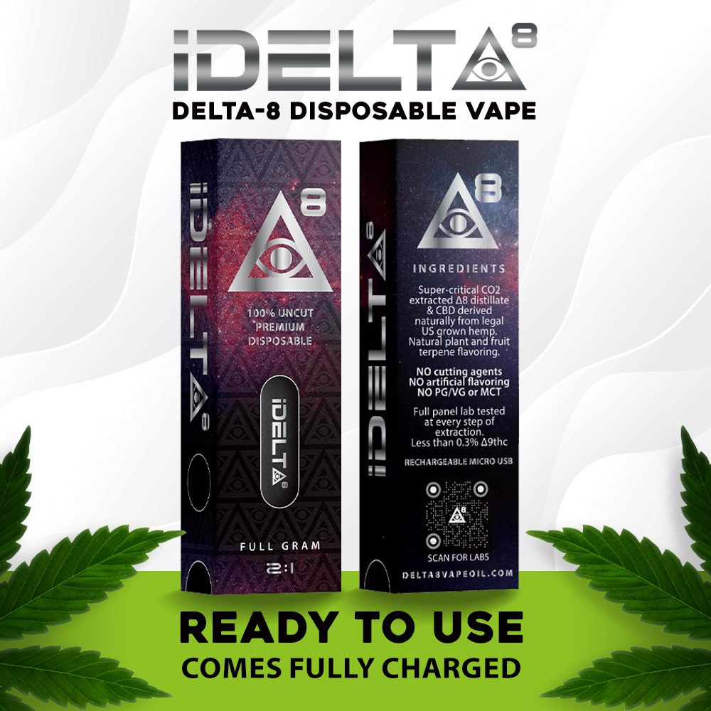 iDELTA8 Silver – Disposable Delta 8 Vape Pen + CBD 1 and 2 Gram 2:1 Best Price