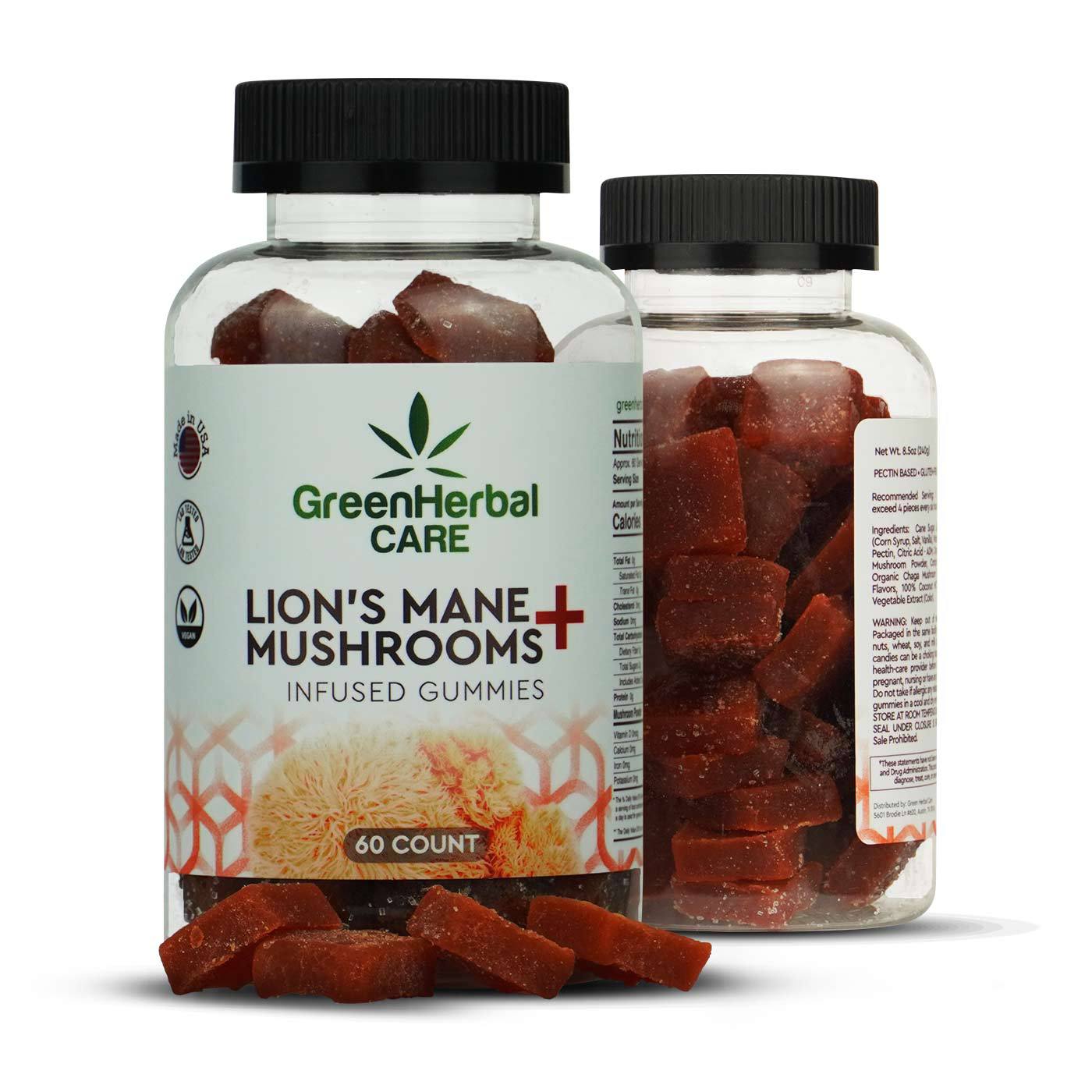 Green Herbal Care Lion's Mane mushrooms Gummies Best Price