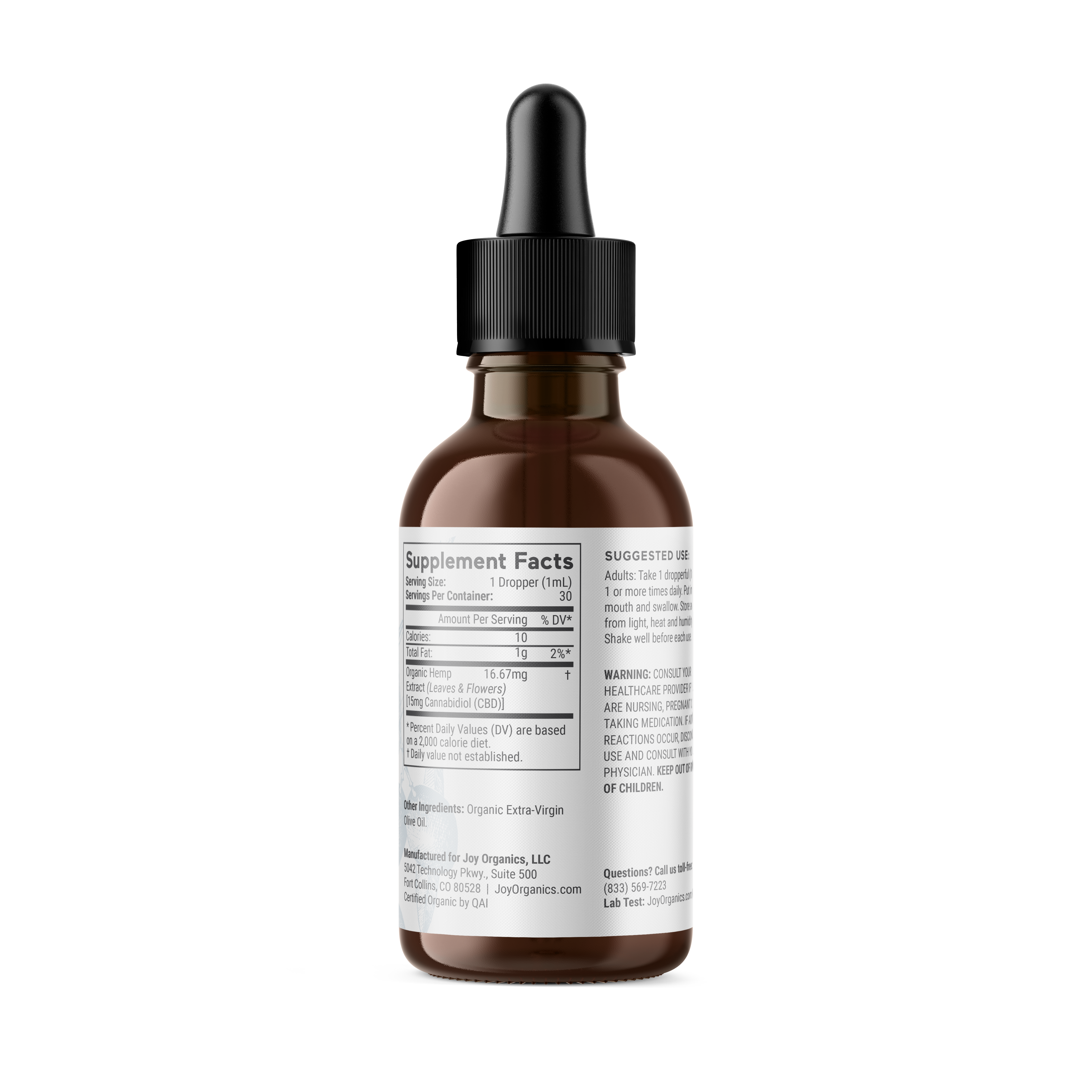 Joy Organics Unflavored: Organic Broad Spectrum CBD Tincture Best Price