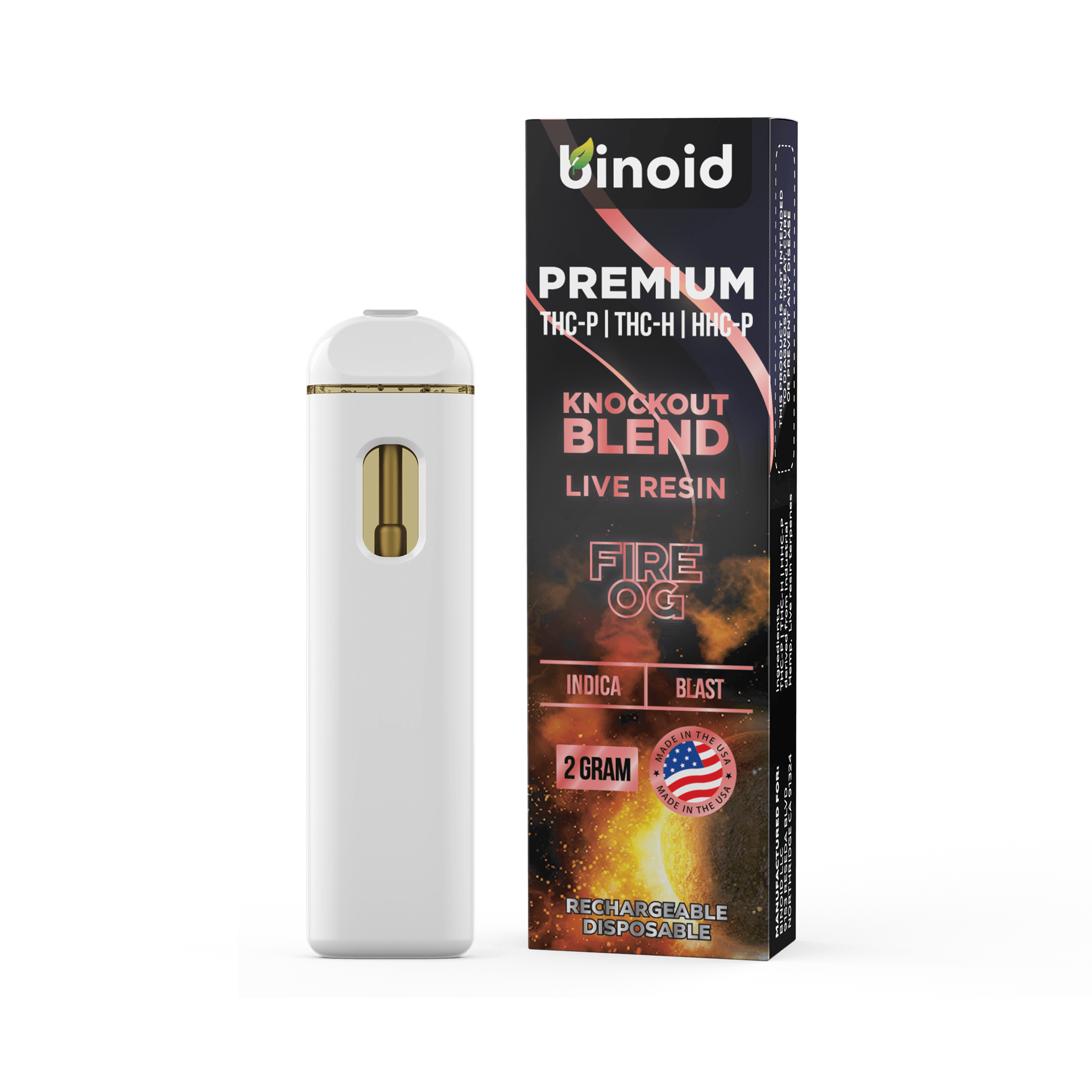 Binoid Fire OG Knockout Blend Live Resin Disposable - 2 Gram Best Price