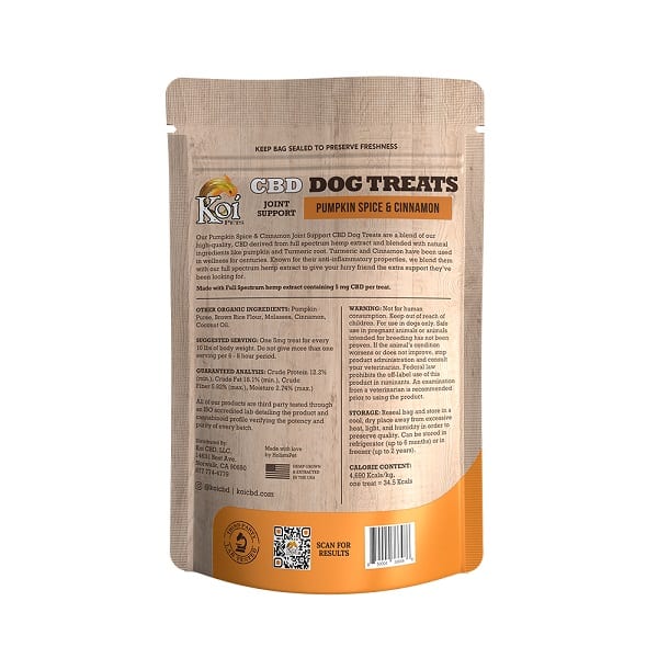 Koi CBD Dog Treats | Joint Support | Pumpkin Spice; Cinnamon 150mg 30ct Best Price