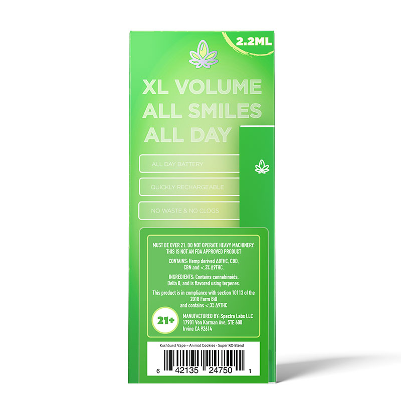 Super Knockout THC Vape Pen with Delta 9 + THC-P + THC-X + HHC- P + Delta 8 – Animal Cookies – Kush Burst Best Price