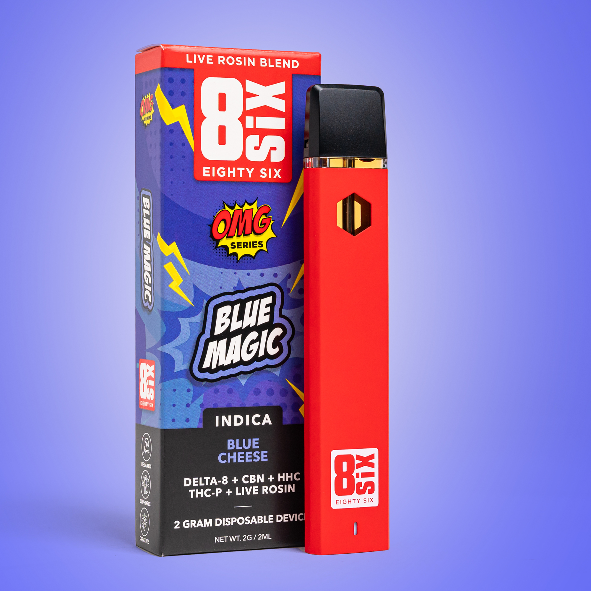 Eighty Six Blue Magic Live Rosin Blend 2G Disposable (Blue Cheese) Best Price