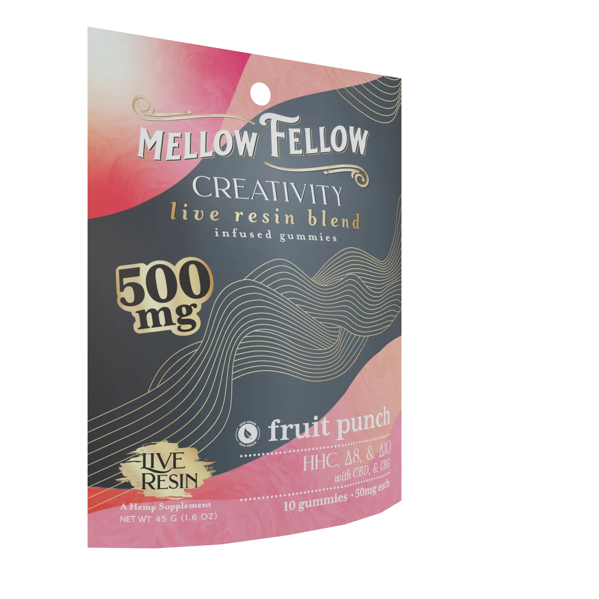 Mellow Fellow Creativity Blend Live Resin M-Fusions Edibles Fruit Punch 500mg Best Price