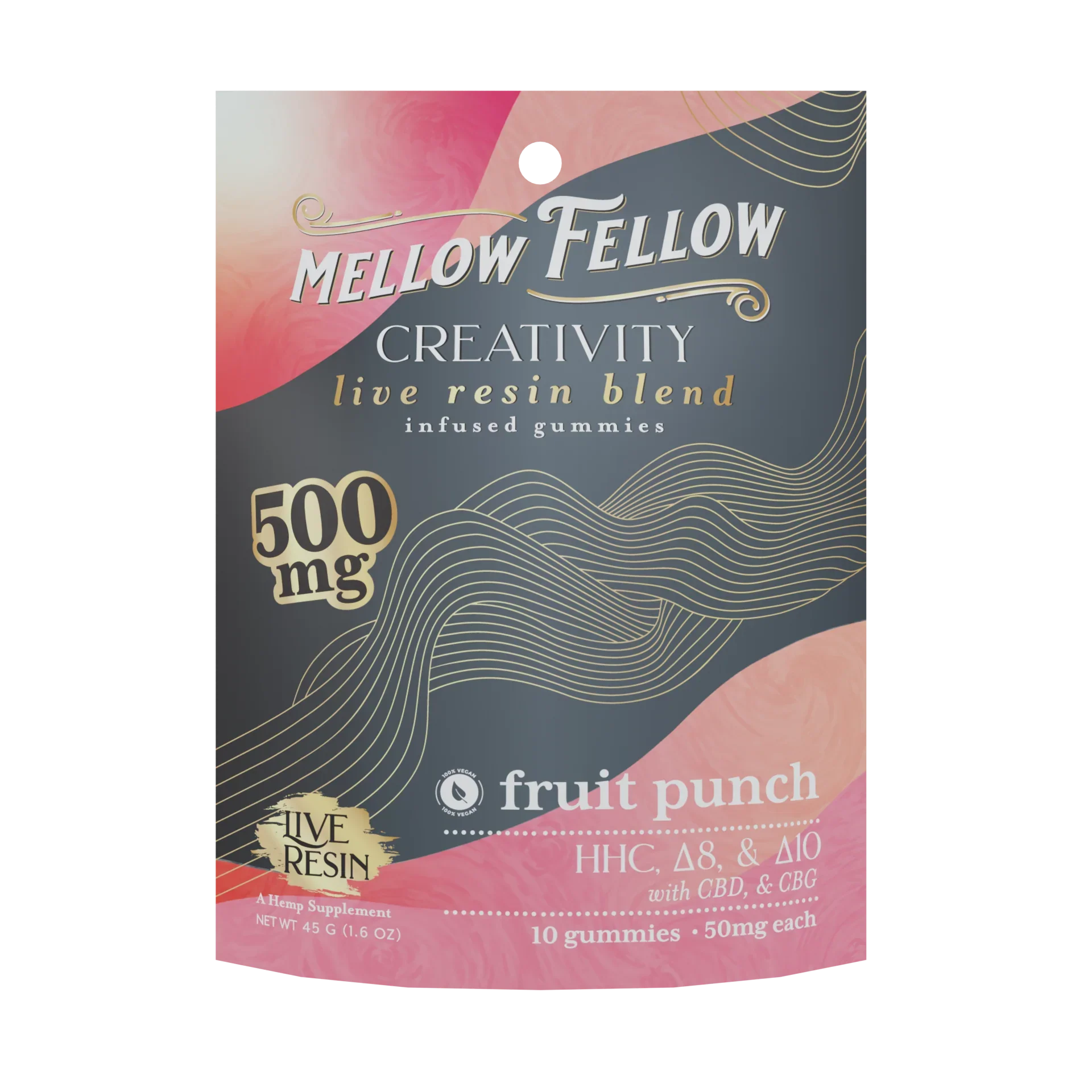 Mellow Fellow Creativity Blend Live Resin M-Fusions Edibles Fruit Punch 500mg Best Price