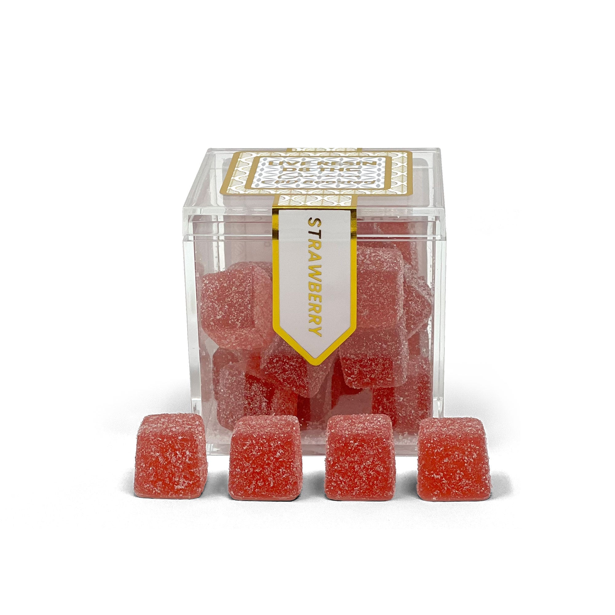 TribeTokes Live Resin Delta 8 THC Gummies | 600mg | CBD-Boosted | Strawberry Best Price