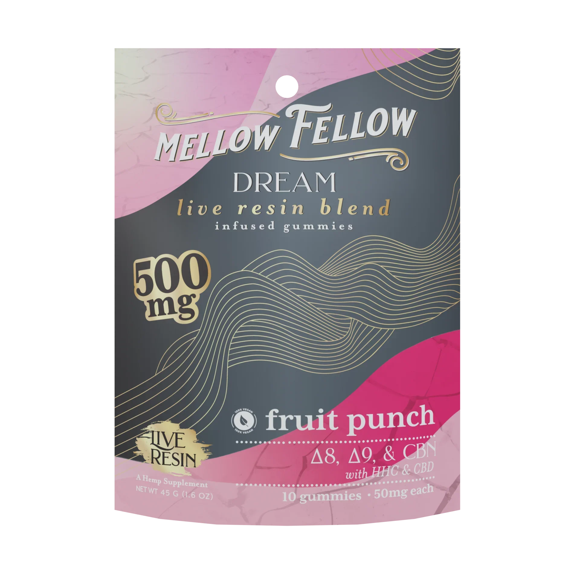 Mellow Fellow Dream Blend Live Resin M-Fusions Edibles Fruit Punch 500mg Best Price