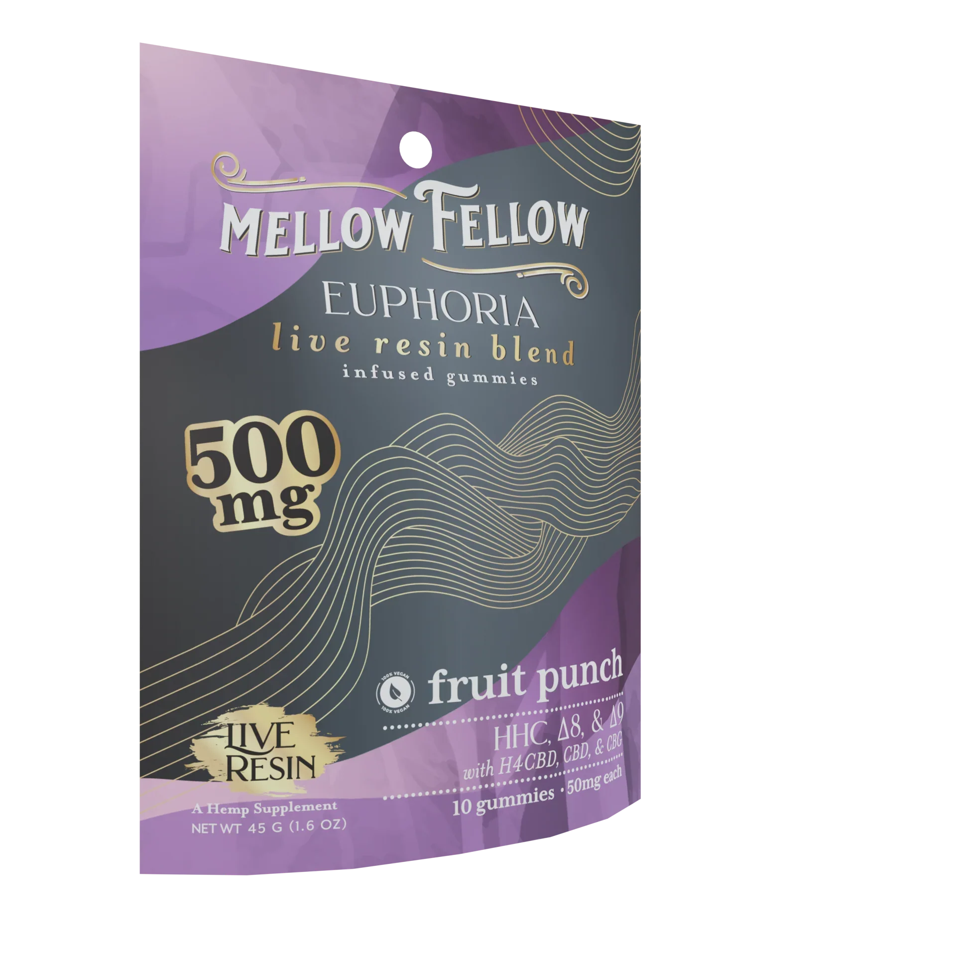 Mellow Fellow Euphoria Blend Live Resin M-Fusions Edibles Fruit Punch 500mg Best Price