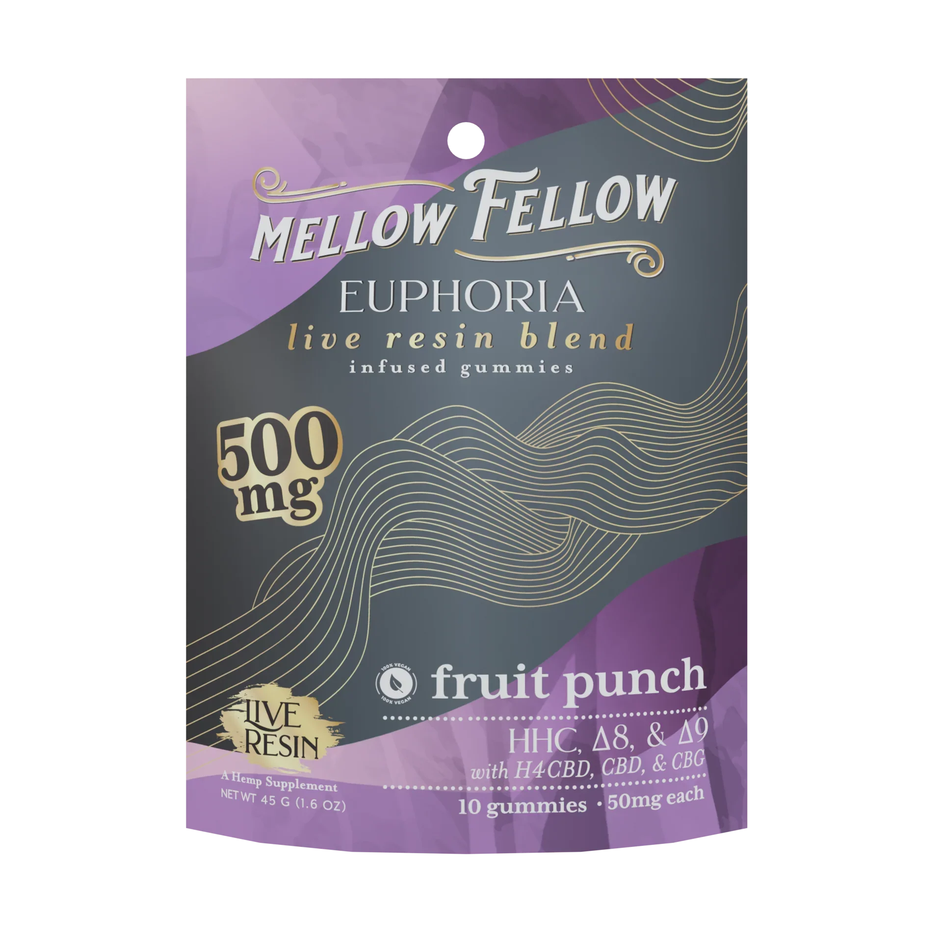 Mellow Fellow Euphoria Blend Live Resin M-Fusions Edibles Fruit Punch 500mg Best Price