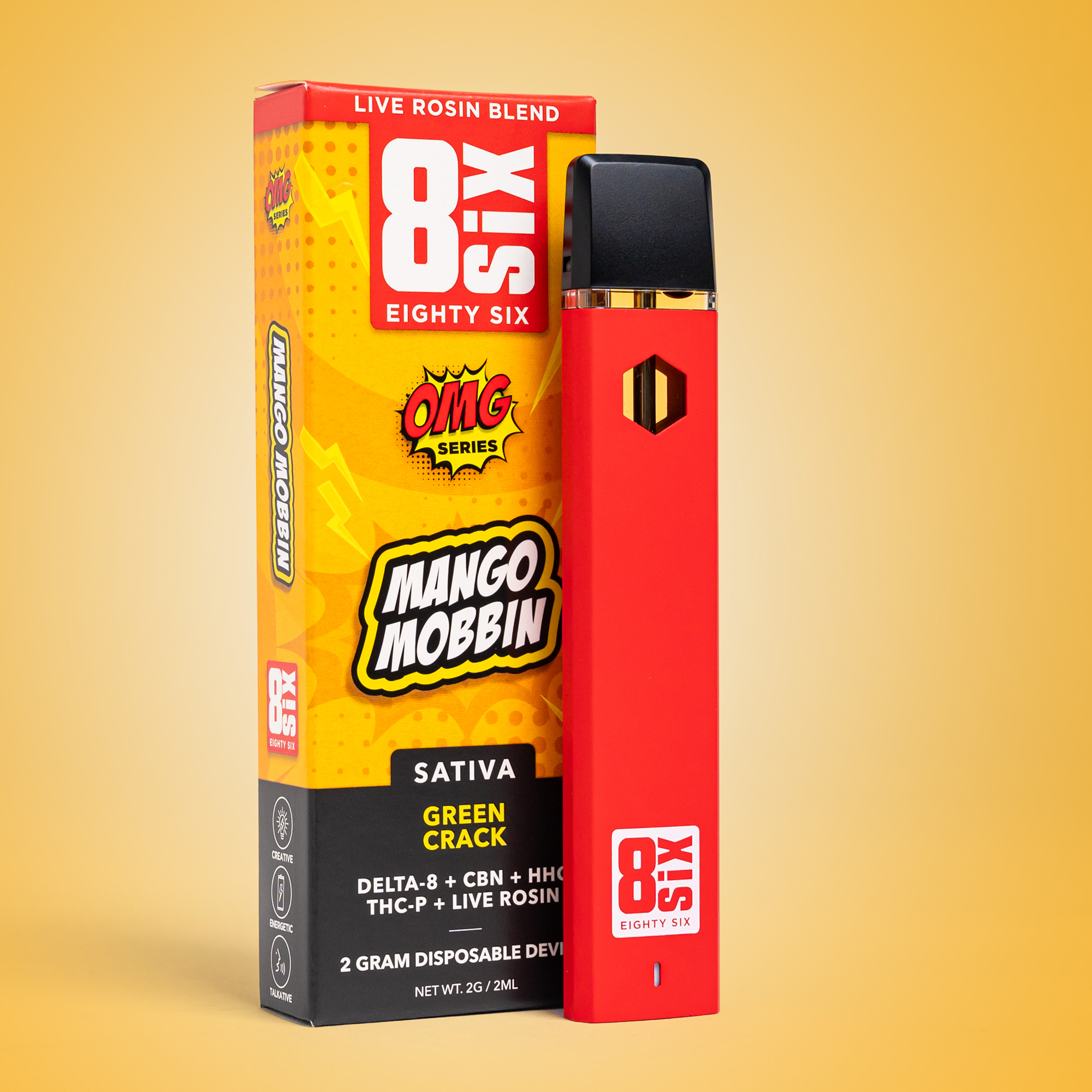 Eighty Six Mango Mobbin’ Live Rosin Blend 2G Disposable (Green Crack) Best Price