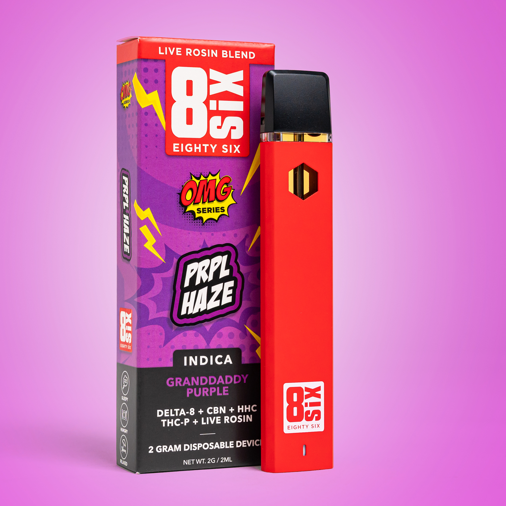 Eighty Six PRPL Haze Live Rosin Blend 2G Disposable (Granddaddy Purple) Best Price