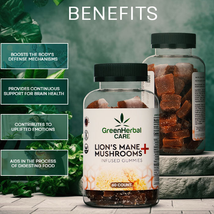 Green Herbal Care Lion's Mane mushrooms Gummies Best Price