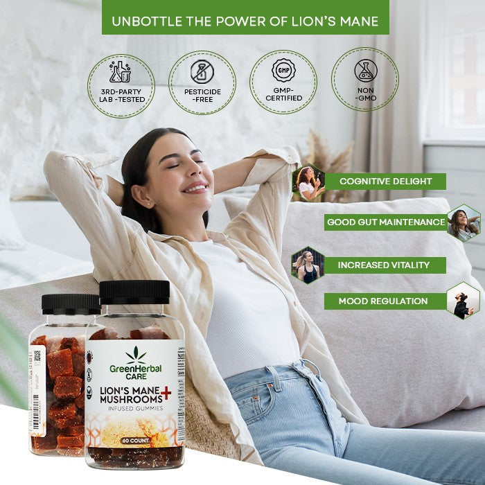 Green Herbal Care Lion's Mane mushrooms Gummies Best Price