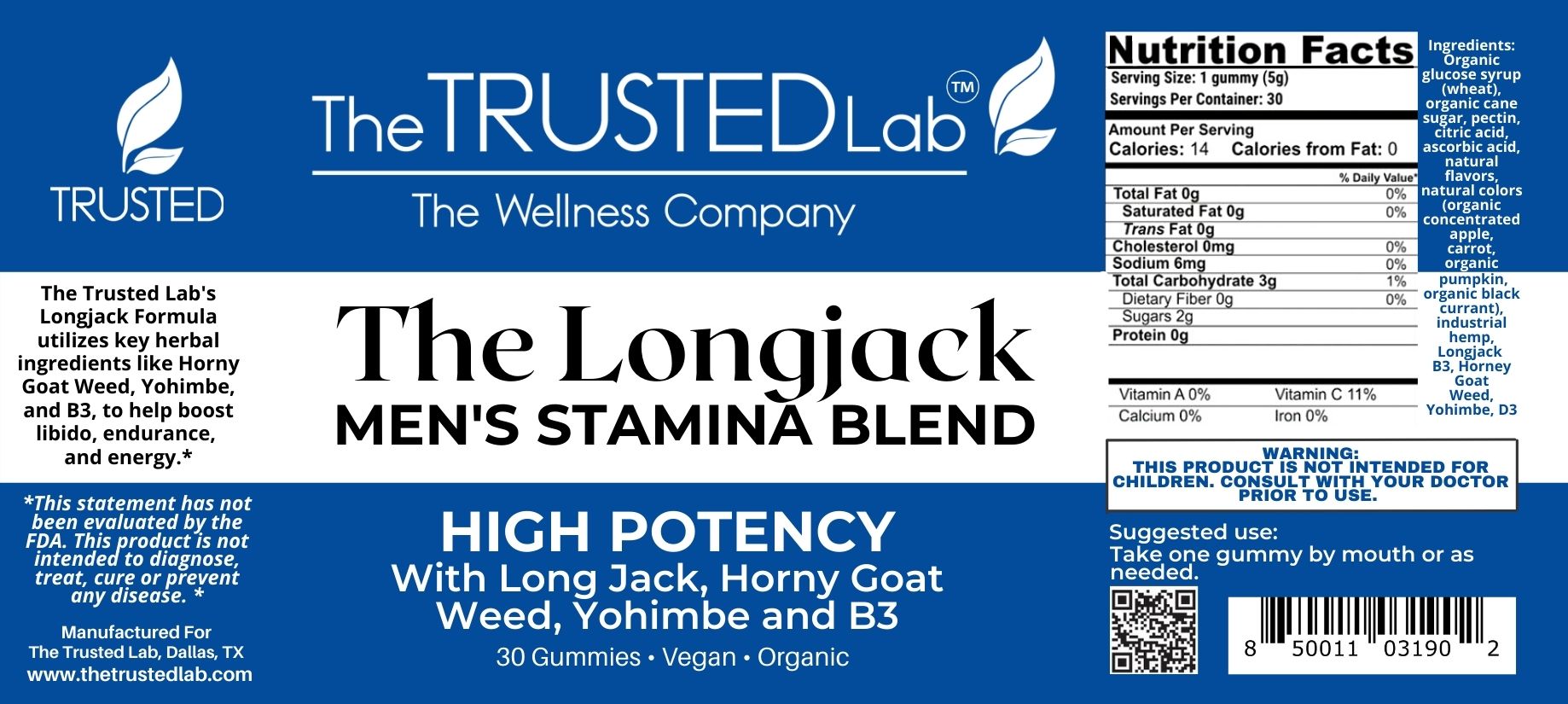 The Trusted Lab Longjack Men’s Stamina Blend (30c) Best Price
