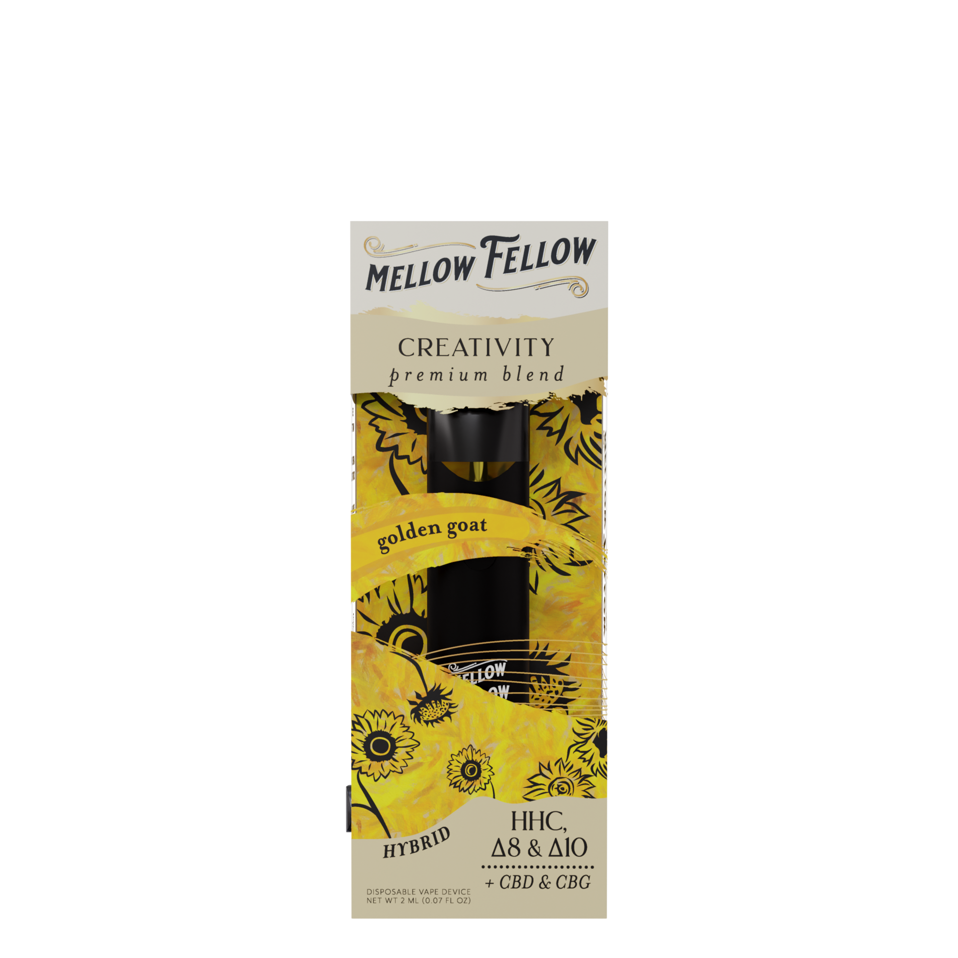 Mellow Fellow Creativity (Golden Goat) & Introvert (AK-47) 2ml Disposable Vape Day/Night Bundle Best Price