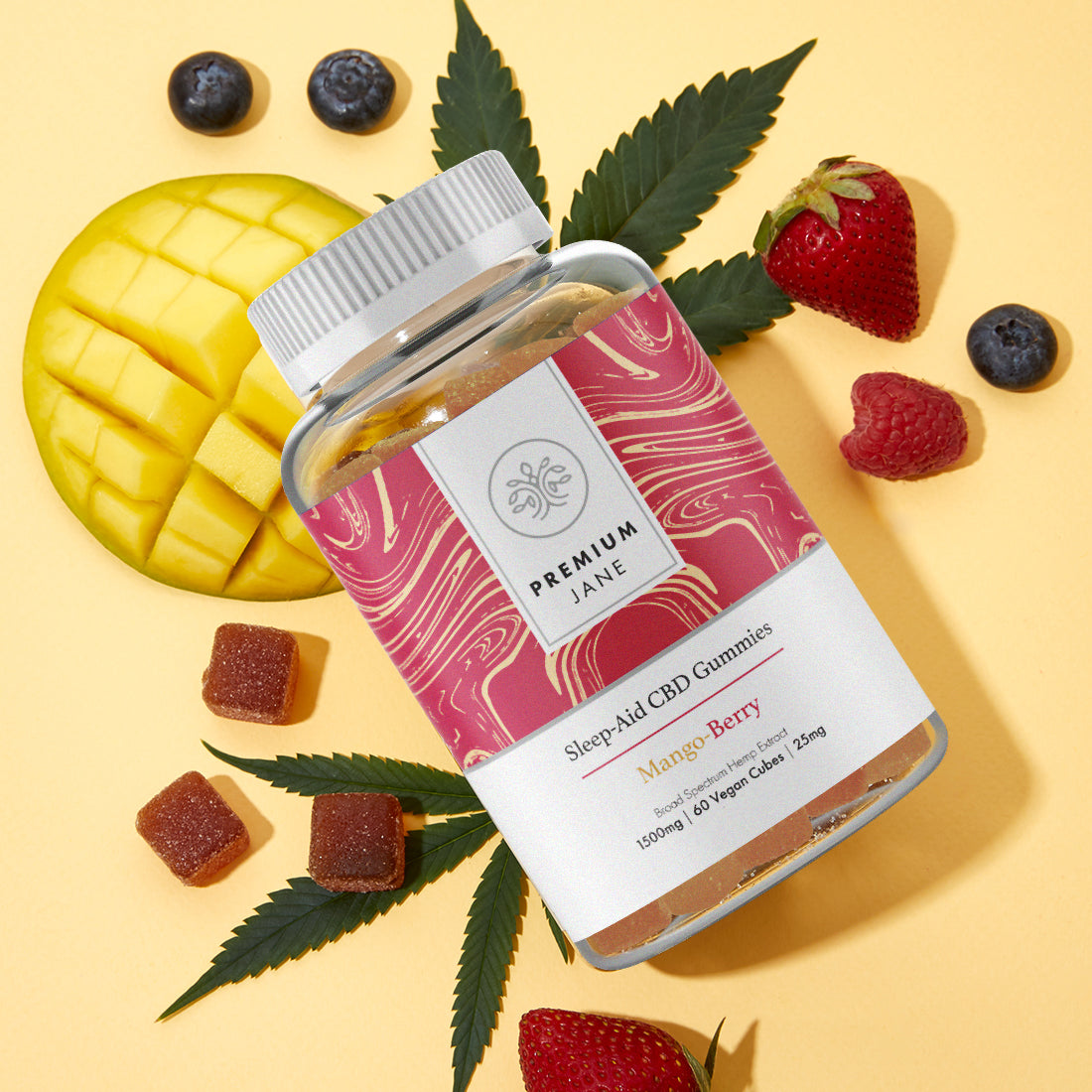 Premium Jane 1500mg CBD Gummies for Sleep (Mango Berry) Best Price