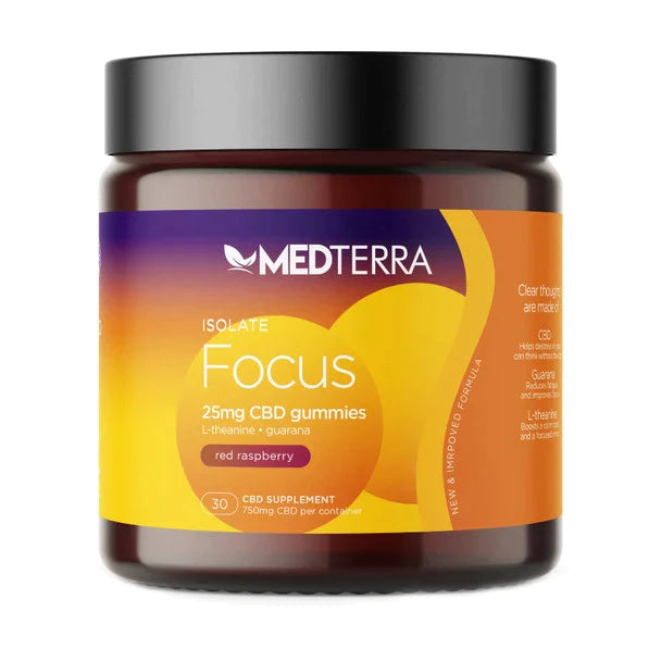 Medterra - CBD Edible - Focus Isolate Gummies - Red Raspberry - 25mg Best Price