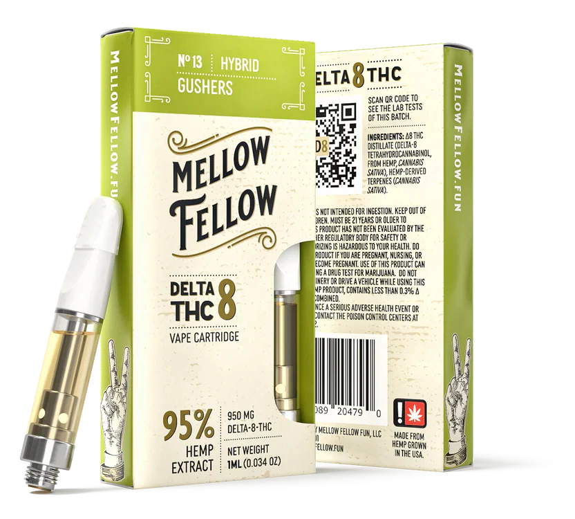 Mellow Fellow Gushers (Hybrid) Delta 8 1ml Vape Cartridge Best Price