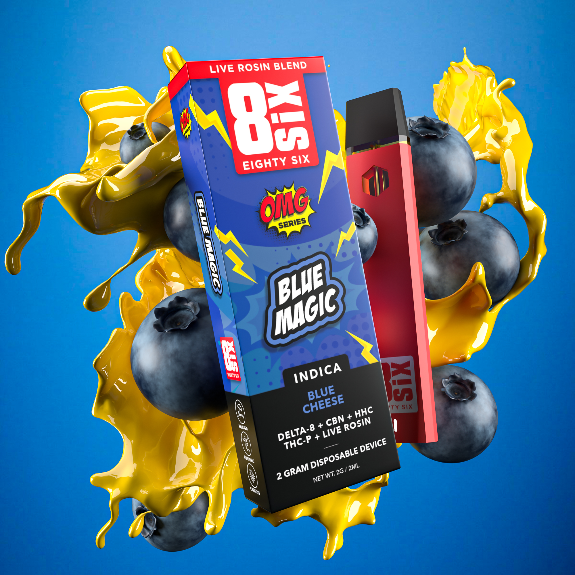 Eighty Six Blue Magic Live Rosin Blend 2G Disposable (Blue Cheese) Best Price