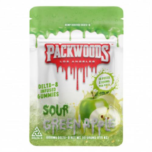 Packwoods - Delta 8 Edible - D8 Gummies - Sour Green Apple - 100mg Best Price