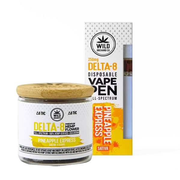 Wild Orchard Bundle | Delta 8 Hemp Flower 4g Jar and Vape Pen 250mg Best Price