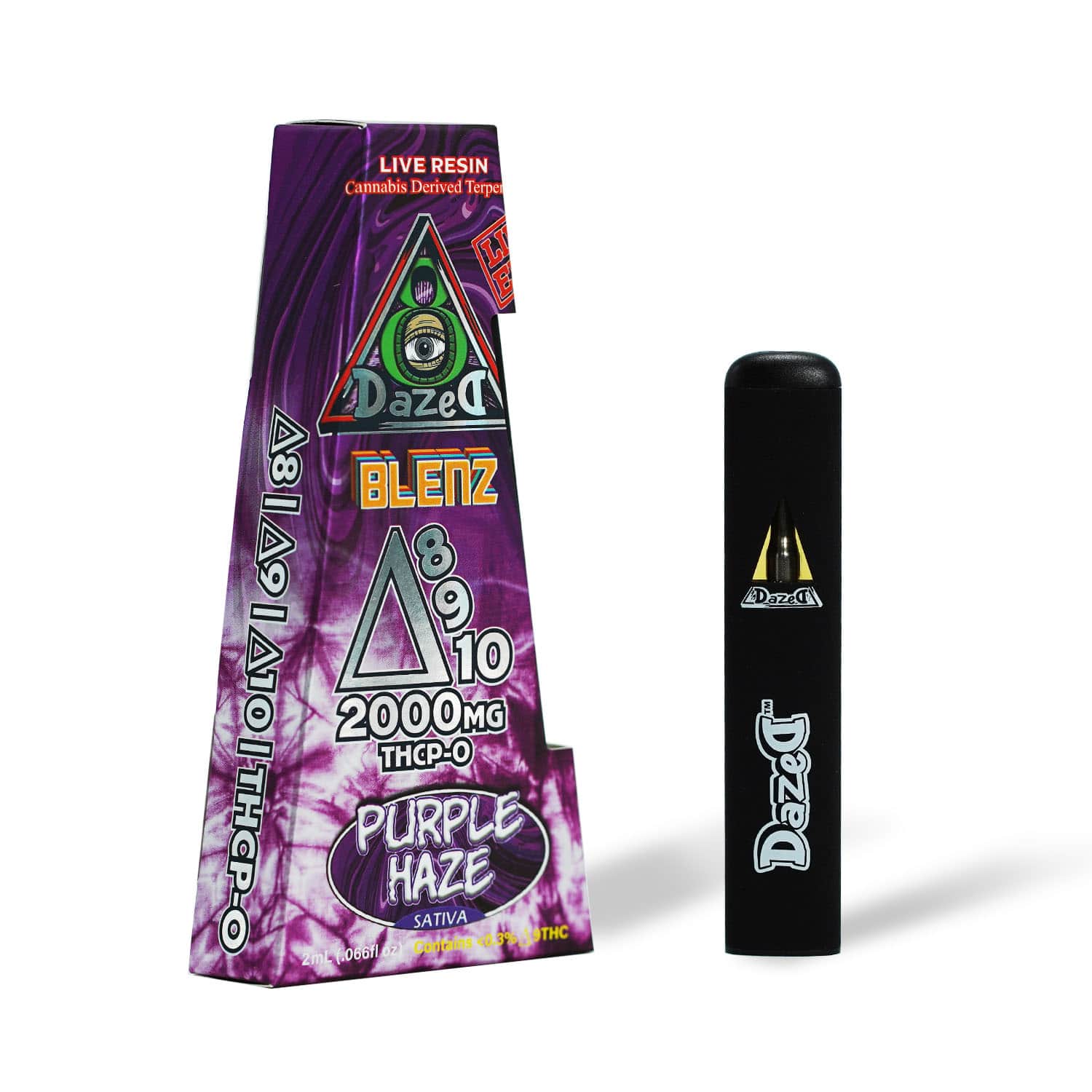 DazeD8 Purple Haze D8 + D9 + D10 + THCP-O Live Resin Disposable (2g) Best Price