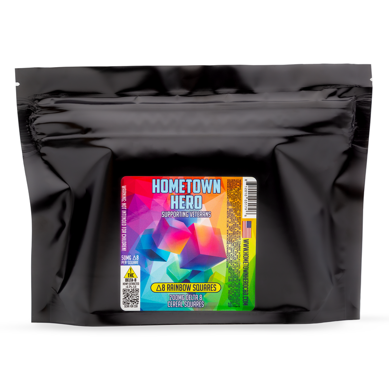 Delta-8 THC Rainbow Squares Crisp from Hometown Hero Best Price