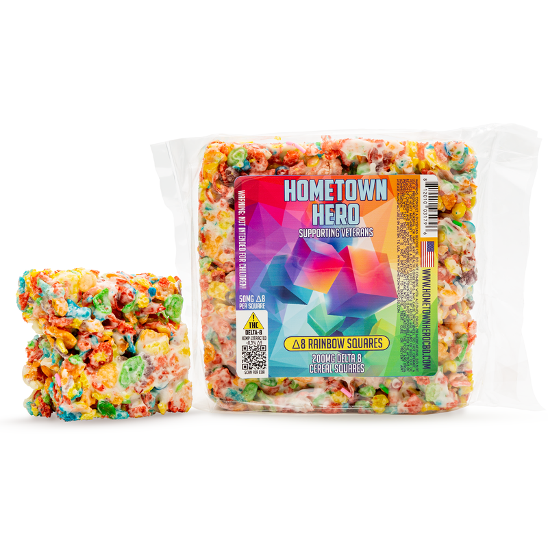 Delta-8 THC Rainbow Squares Crisp from Hometown Hero Best Price