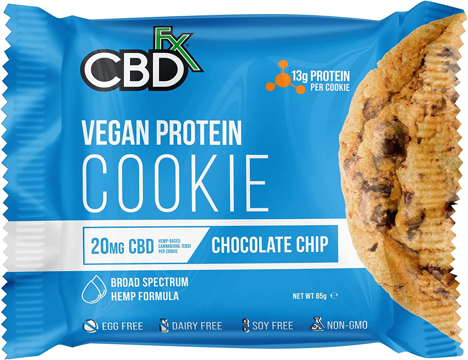 CBDFX CBD EDIBLES - Vegan Protein Chocolate Chip CBD Cookie 20MG Best Price
