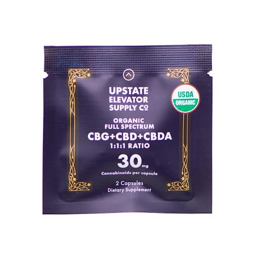 Upstate Elevator 30mg Organic Full Spectrum CBG+CBD+CBDA Capsules Best Price