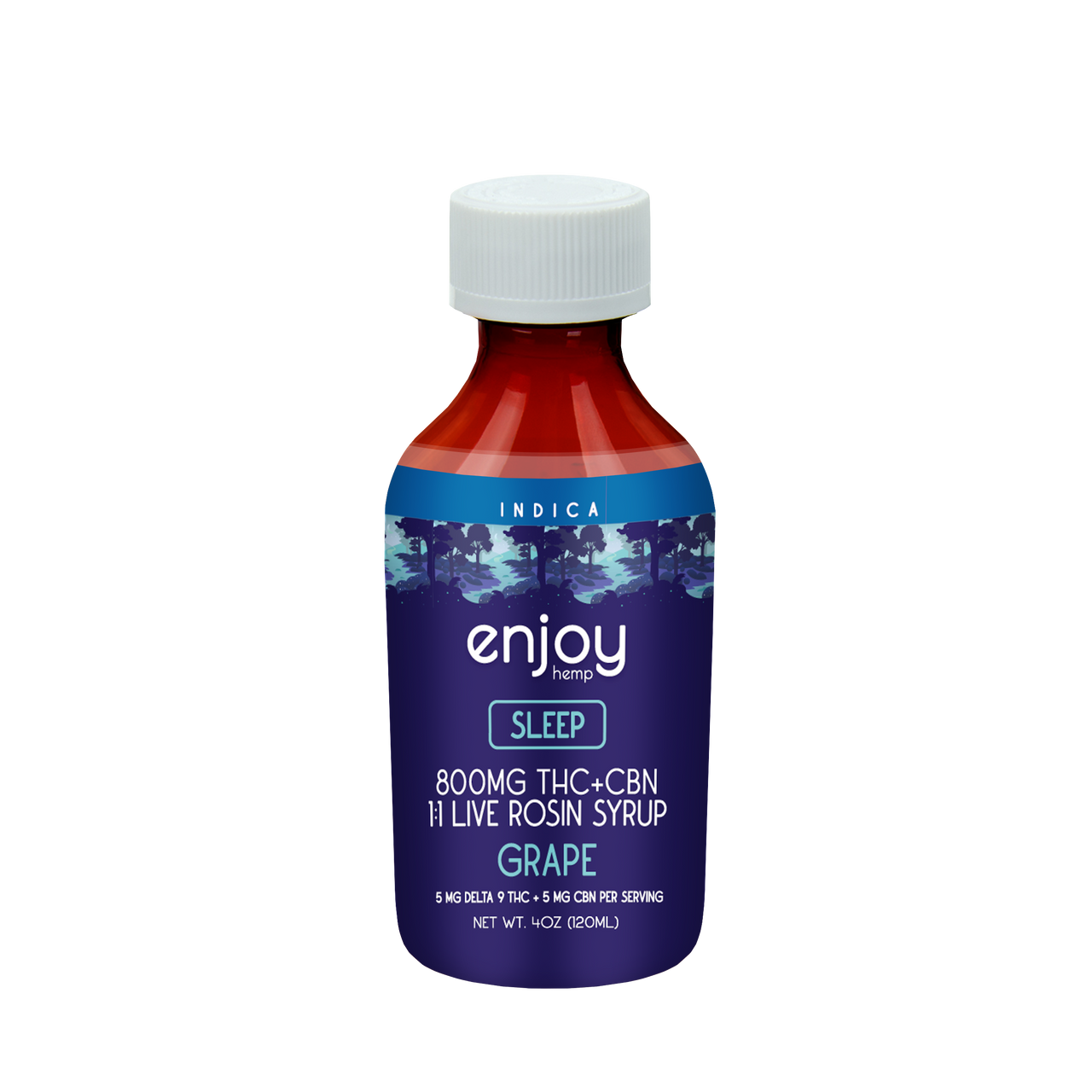 Enjoy Hemp 800 mg Live Rosin Delta 9 THC + CBN Syrup for Sleep - Grape (Indica) Best Price