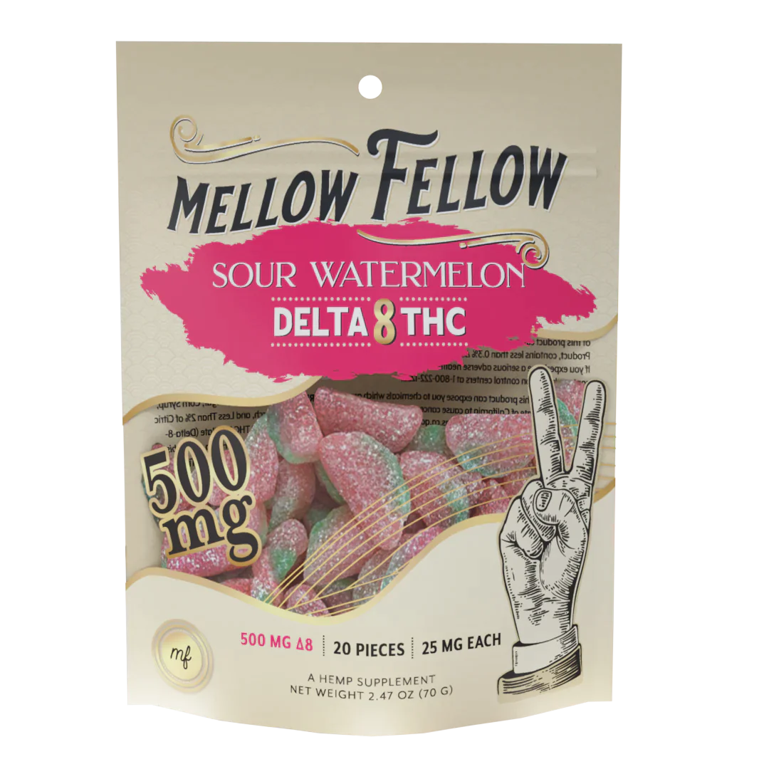 Mellow Fellow Delta 8 Sour Watermelon 500mg Best Price