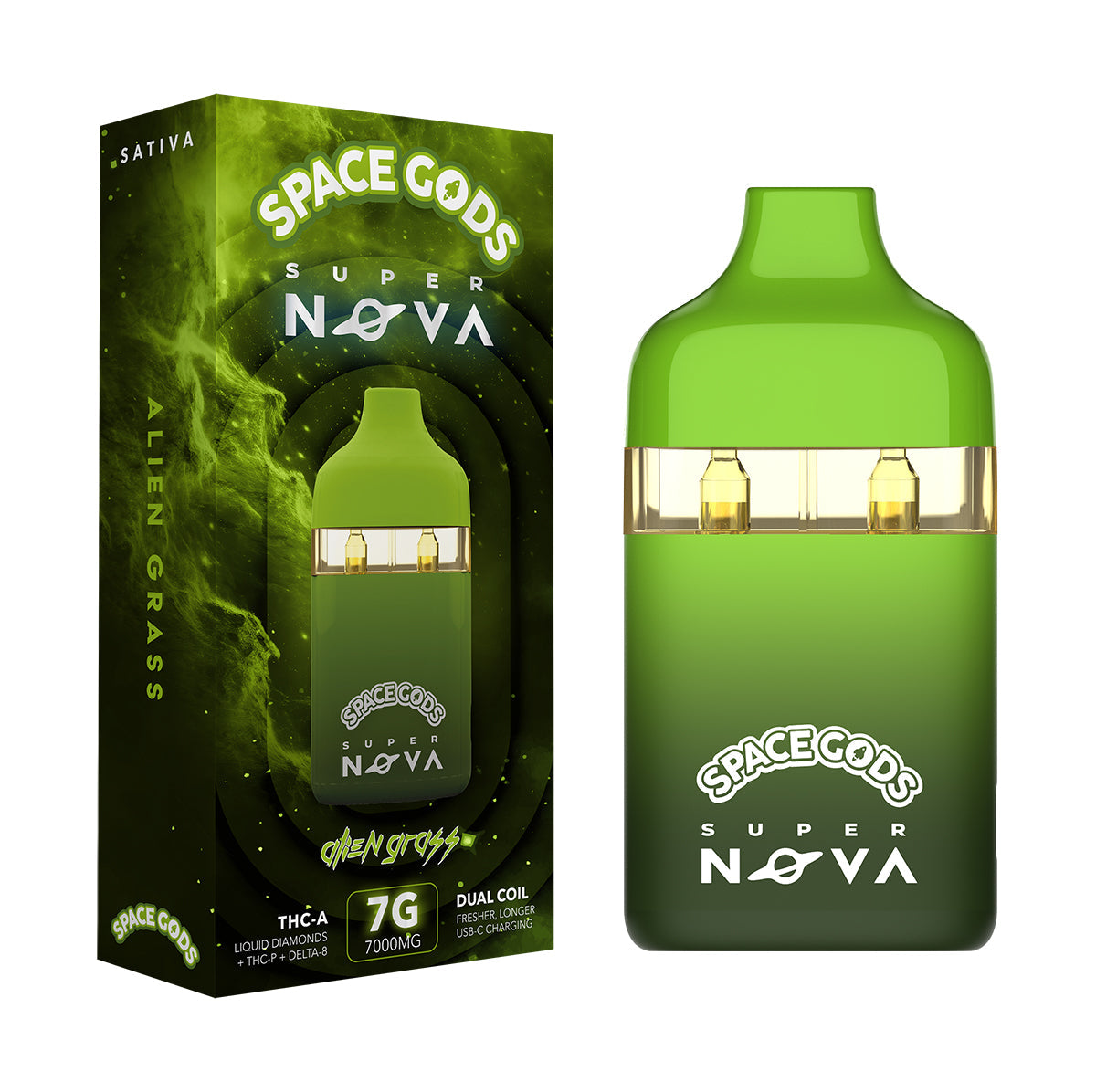 Space Gods Super Nova THCA Liquid Diamonds Dual Coil Disposable Vape Pens 7g Best Price