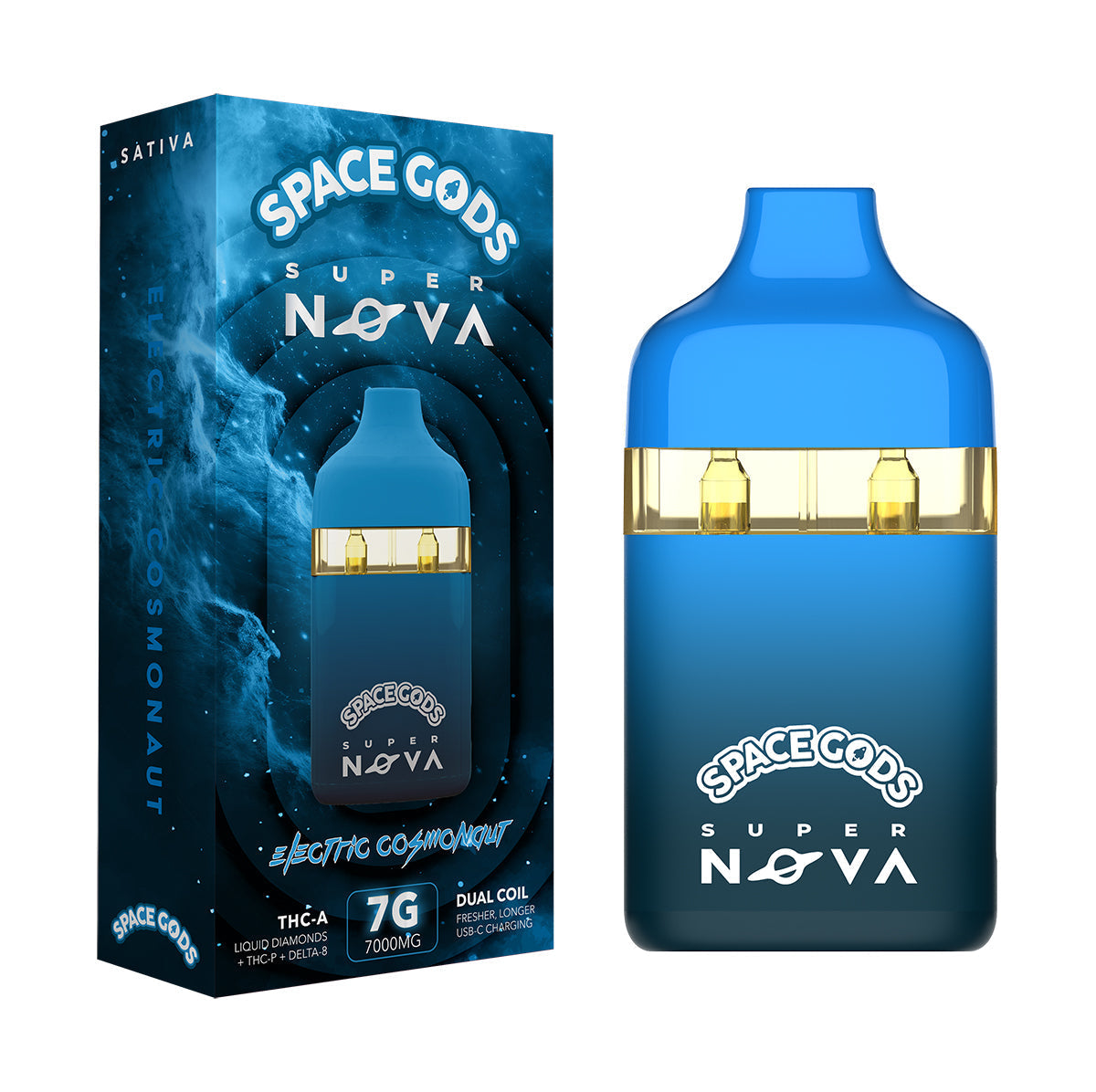 Space Gods Super Nova THCA Liquid Diamonds Dual Coil Disposable Vape Pens 7g Best Price