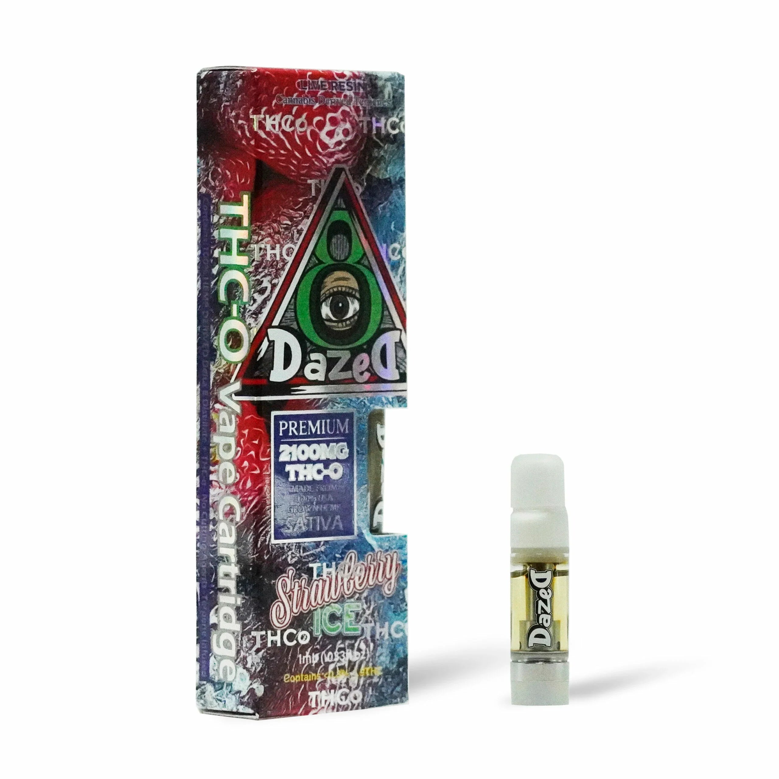 Live Resin Carts - DazeD8 Stawberry Ice Live Resin THC-O Cartridge (2.1g) Best Price