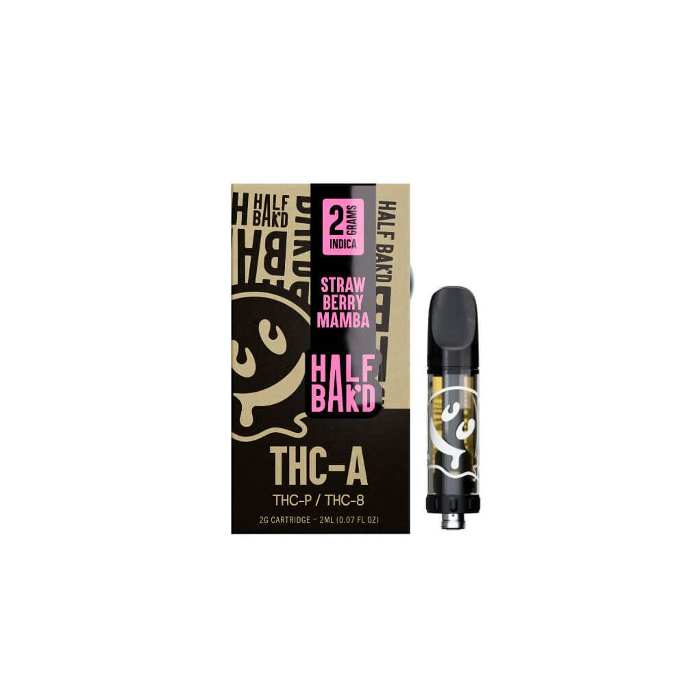 Half Bak'd Strawberry Mamba - 2G THCA Cartridge (Indica) Best Price