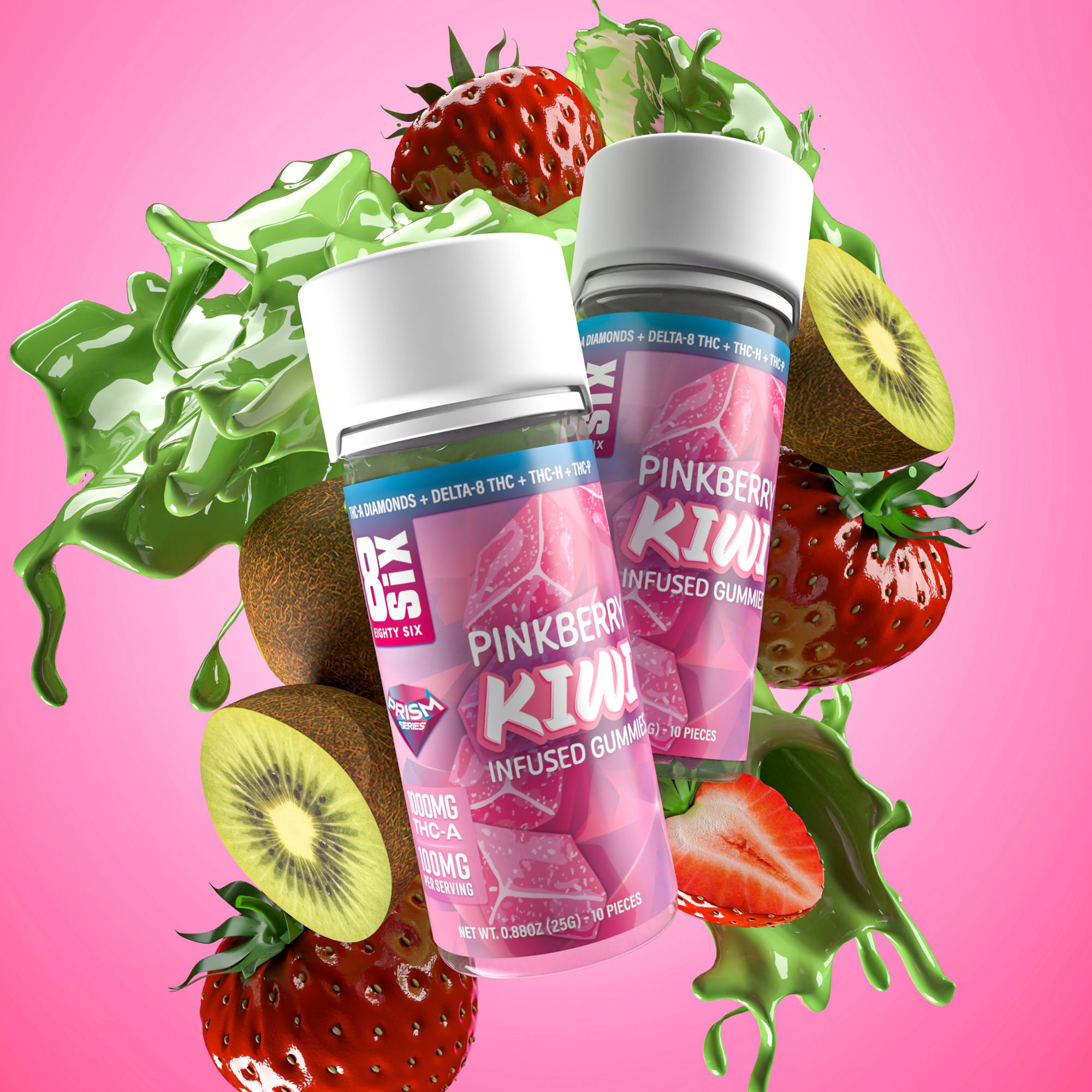 Eighty Six Pinkberry Kiwi 1000MG THC-A Gummies Best Price