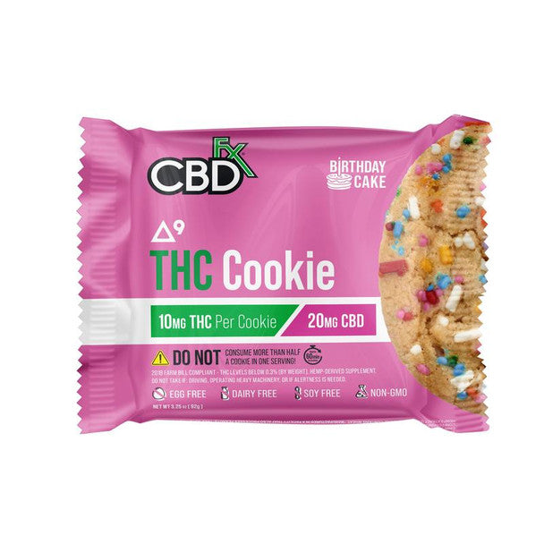 THC Edibles - Birthday Cake Delta 9 Cookie - CBD & THC - 10mg:20mg - By CBDfx Best Price