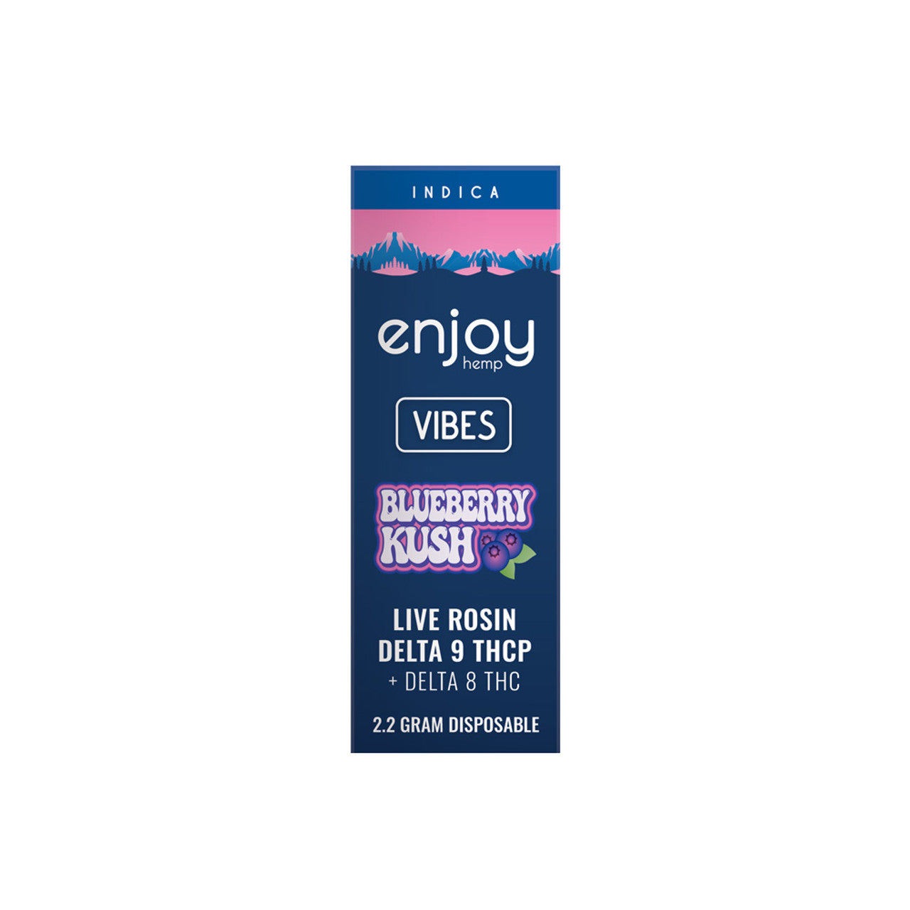 Enjoy Hemp Live Rosin Delta 9 THCP + Delta 8 THC 2.2 Gram Disposable for Vibes - Blueberry Kush (Indica) Best Price